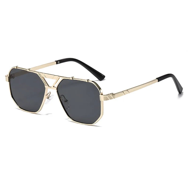 Personality Punk Street Geometric Ac Oval Frame Full Frame Women's Sunglasses