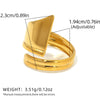 Wholesale Jewelry Casual Simple Style Geometric 304 Stainless Steel 18K Gold Plated Geometric Adjustable Ring