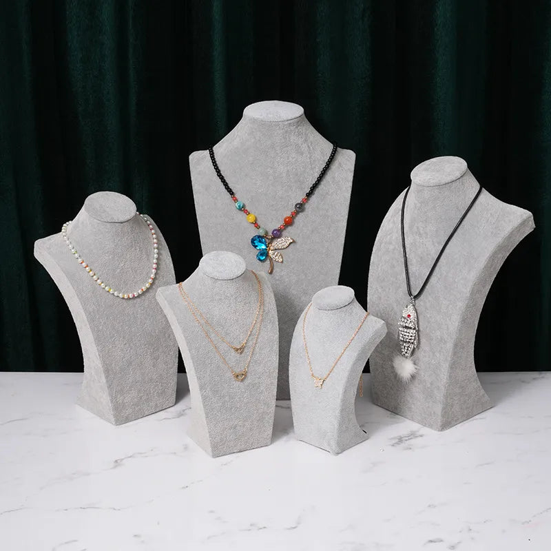 1 Piece Wood Flannel Simple Style Solid Color Jewelry Display Bust