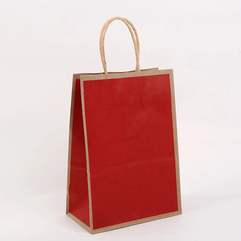 simple style solid color kraft paper daily gift bags 1 piece