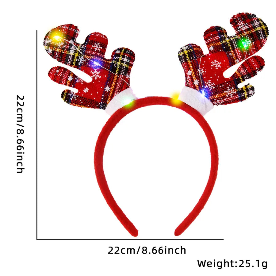 Christmas Cartoon Style Cute Bow Knot Antlers Plastic Party Festival headband