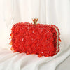 Red Purple Green Iron Solid Color Beading Evening Bags