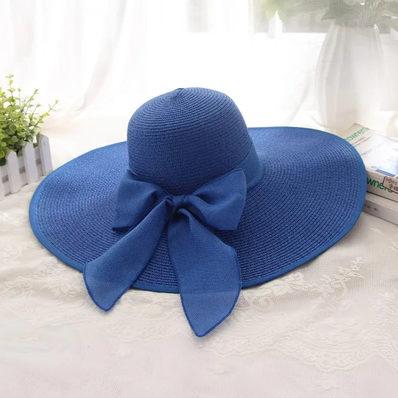 Women's Vacation Modern Style Bow Knot Big Eaves Straw Hat