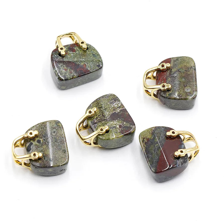 Natural crystal stone mini handbag powder crystal diy pendant ins wind powder crystal decoration creative  wholesale