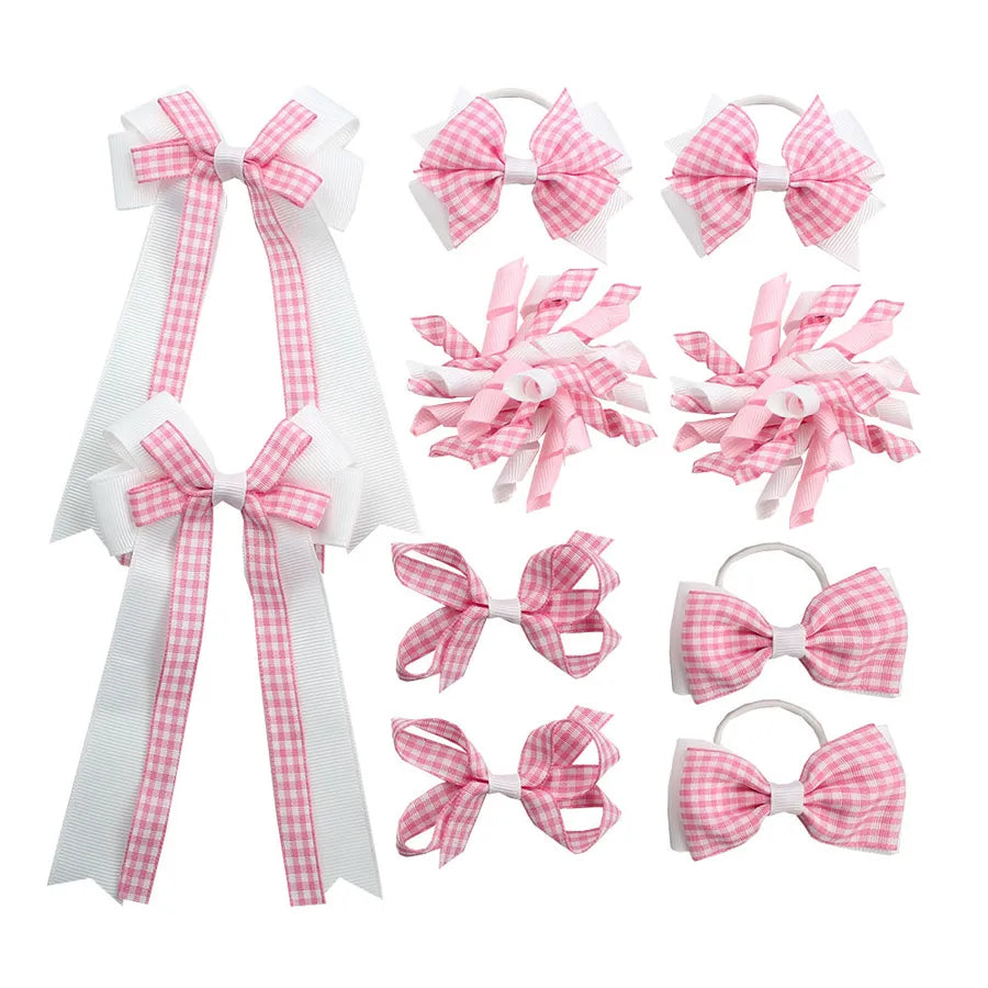 New Plaid Suit British Student Hair Accessories Plaid Bow Australian Student Curly Hair Clip Hair Tie