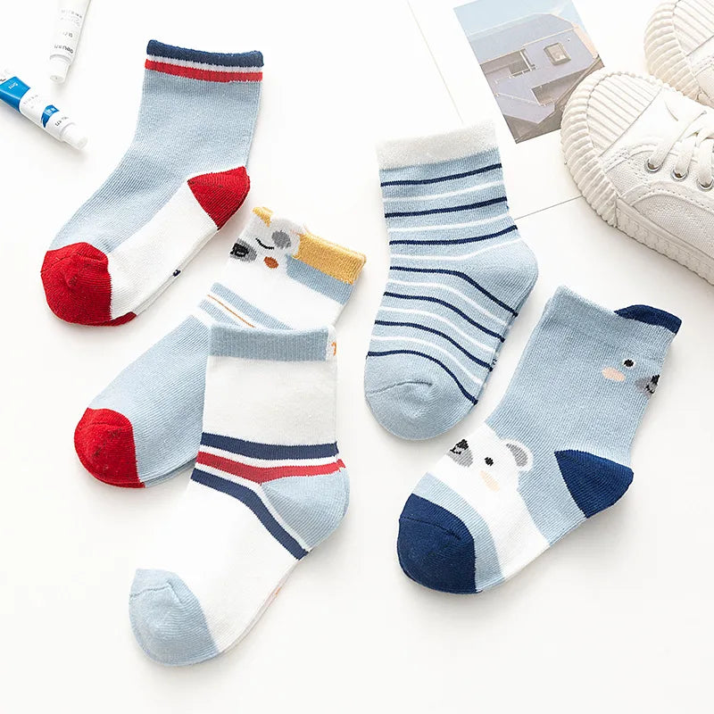 New Children's Socks Spring and Autumn Cotton Cartoon Children's Socks Boys and Girls Baby Socks Autumn and Winter Cute Children's Socks Wholesale