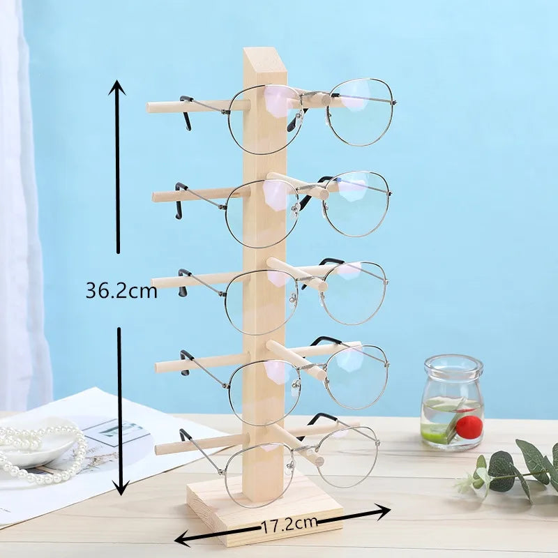 simple style geometric solid wood jewelry display