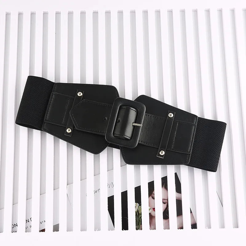 fashion solid color pu leather plastic women's corset belts 1 piece