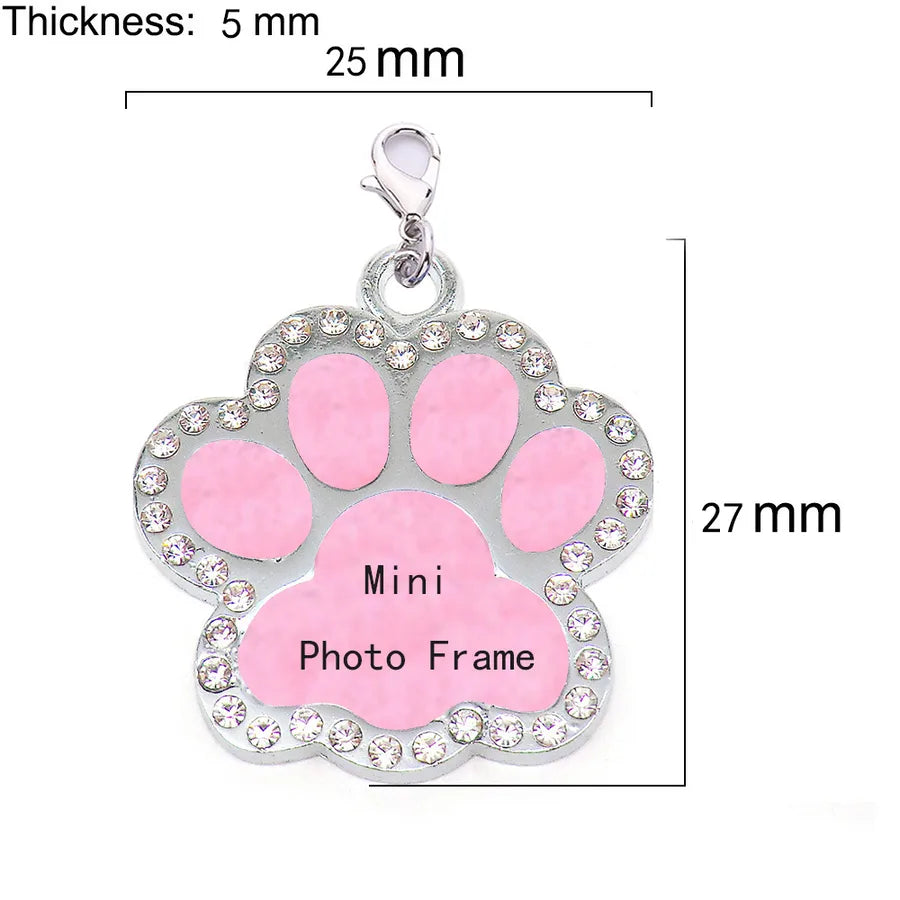 cute bone love heart round card anti-lost information board handwriting pet collar decoration