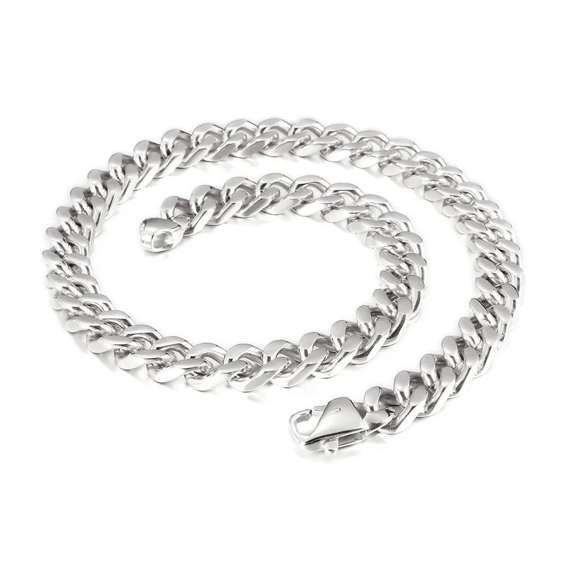 street dance hip-hop trendy men's popular accessories personalized all-match stainless steel creative four-sided grinding men's necklace
