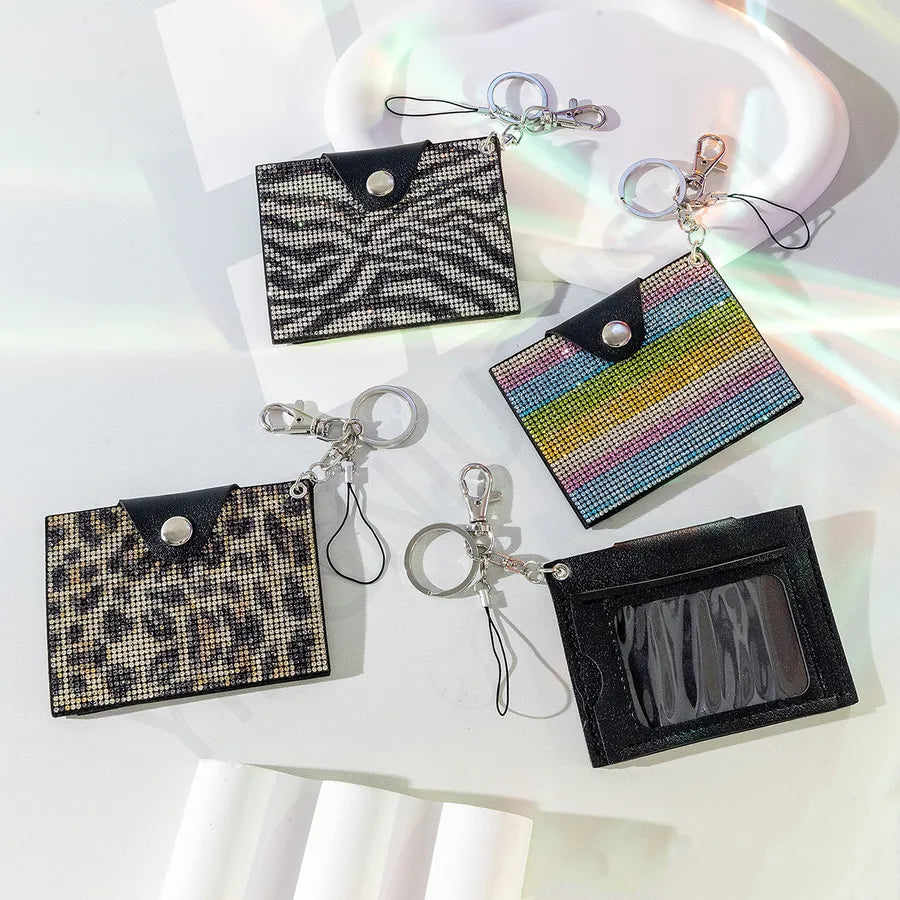 Unisex Zebra Stripe Leopard Pu Leather Open Card Holders