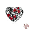 1 Piece 11 * 12mm 925 Sterling Silver Letter Heart Shape Polished Beads Jewelry Accessories