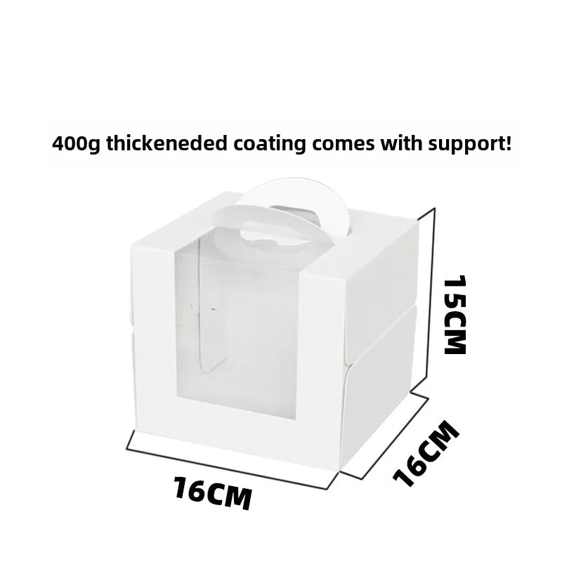 Three three four four six six eight eight inch birthday cake box portable cake box transparent window cake dessert packing box