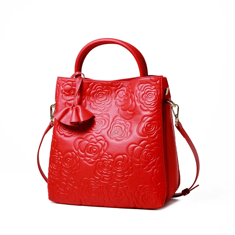 Genuine Leather Women's Bag Counter Genuine Bag  New Hand Bag Genuine Leather Women's Fashion Large Bag Shoulder Crossbody Bag