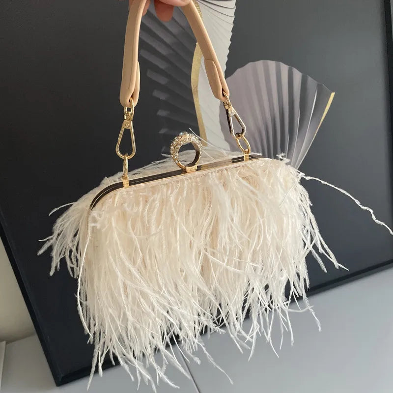 women's medium spring&summer plush fashion handbag