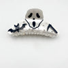 Acetate Skeleton Shark Clip Halloween Half Updo Hair Accessory Women's Dark Style Pumpkin Skull Headwear Bat Skeleton Grab Clip