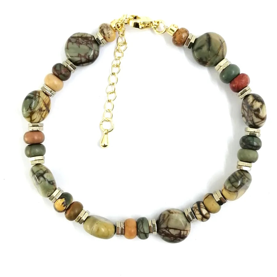 Casual Classic Style Geometric natural stone Picasso Stone Bracelets In Bulk