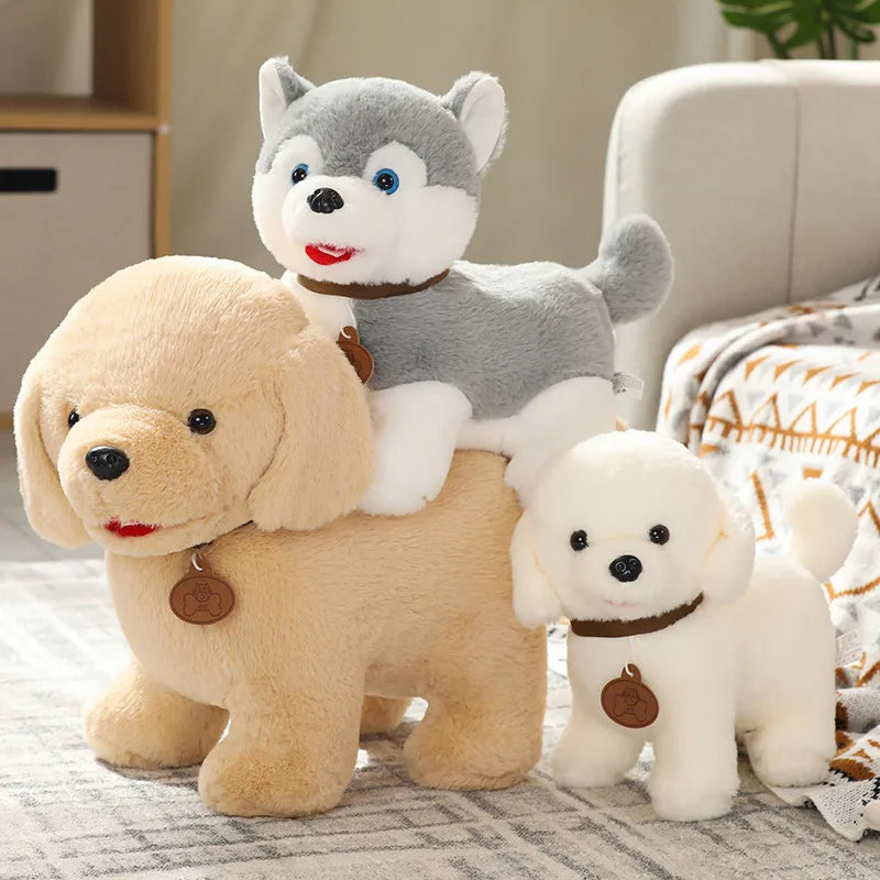 Small Size Teddy Shiba Inu Pomeranian Plush Dolls Realistic Dog Toy Soft PP Cotton Sleeping Companion Dolls For Children