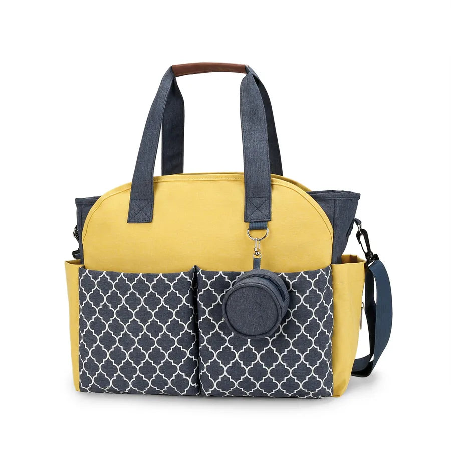 New portable single shoulder mummy bag printed geometric with pacifier package mother and baby travel outdoor mother bag