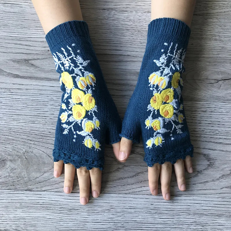 Women's Vintage Style Classic Style Printing Flower Gloves