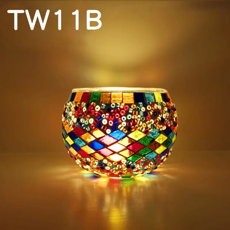 No Retro Geometric Glass candlestick