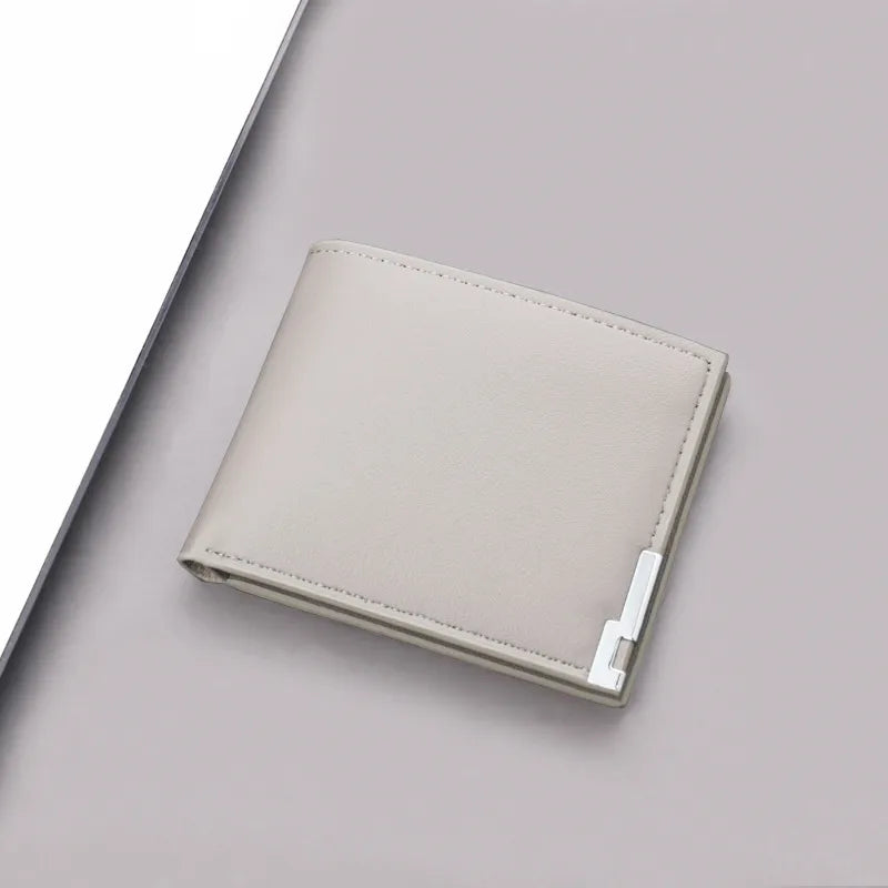 men's solid color pu leather open wallets