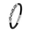 Hip-Hop Geometric Solid Color 316 Stainless Steel  Leather Wholesale Bracelets