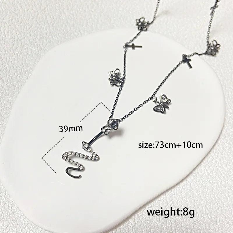 IG Style Simple Style Heart Shape Butterfly 316 Stainless Steel  Alloy Copper Plating Butterfly Inlay Rhinestones Zircon White Gold Plated Gold Plated Women's Waist Chain