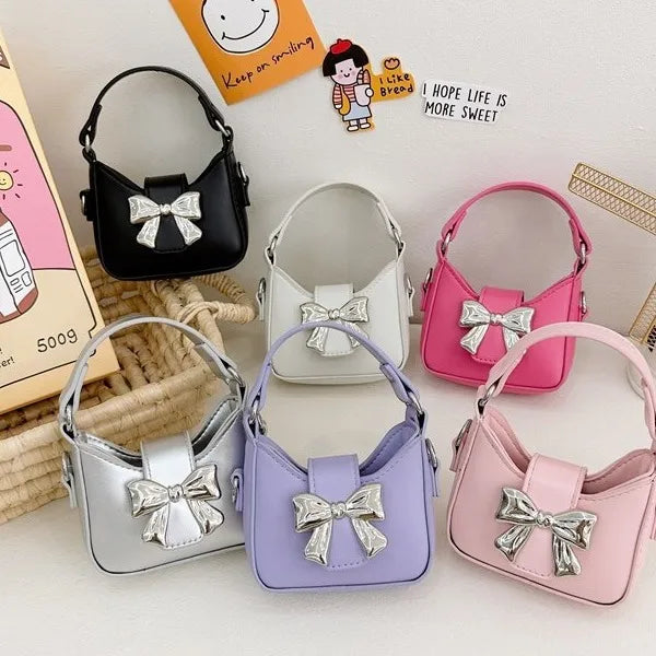 Children's Bag  New Candy Color Bow Mini Handbag Girl's Parent-child Chain Crossbody Bag Red Bag