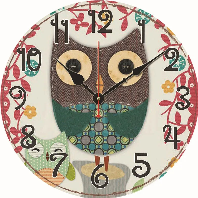 A generation of  wall clock retro simple wooden clock wall hanging decorative round clock creative mute clock