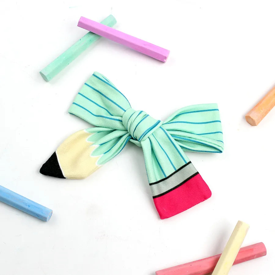 New Back-To-School Season Pencil Bow Hairpin Back-To-School Season Children's Hair Accessories Pencil Cotton Hair Accessories