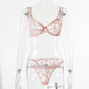 simple solid color hollow women's crochet lace bow sexy lingerie