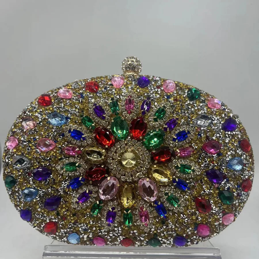 Sunflower Diamond-encrusted Dinner Bag Fashion Banquet Women's Clutch Bag Personality Dress Evening Bag
