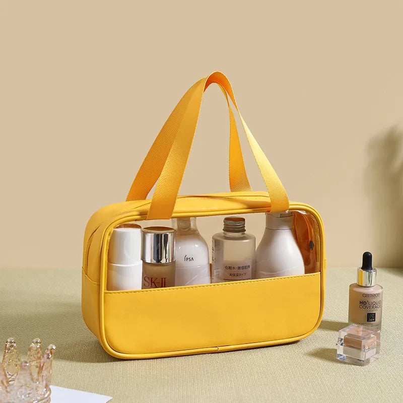 cute pastoral solid color pu leather makeup bags