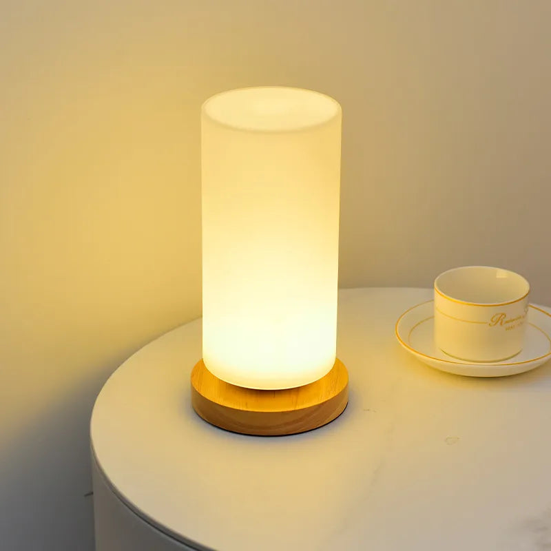 Nordic Decorative Glass Vase Table Lamp Bedroom Creative Simple Warm Night Light Atmosphere Bedside Lamp Japanese Wabi-Sabi