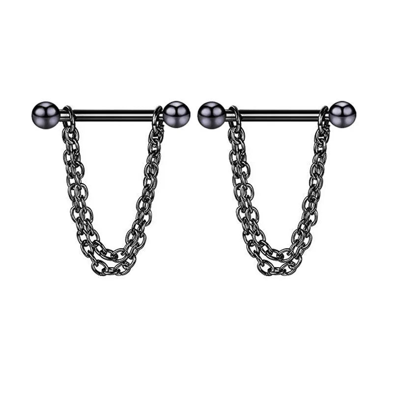 1 Pair Nipple Rings & Studs Simple Style Classic Style Solid Color 304 Stainless Steel Plating Nipple Rings & Studs