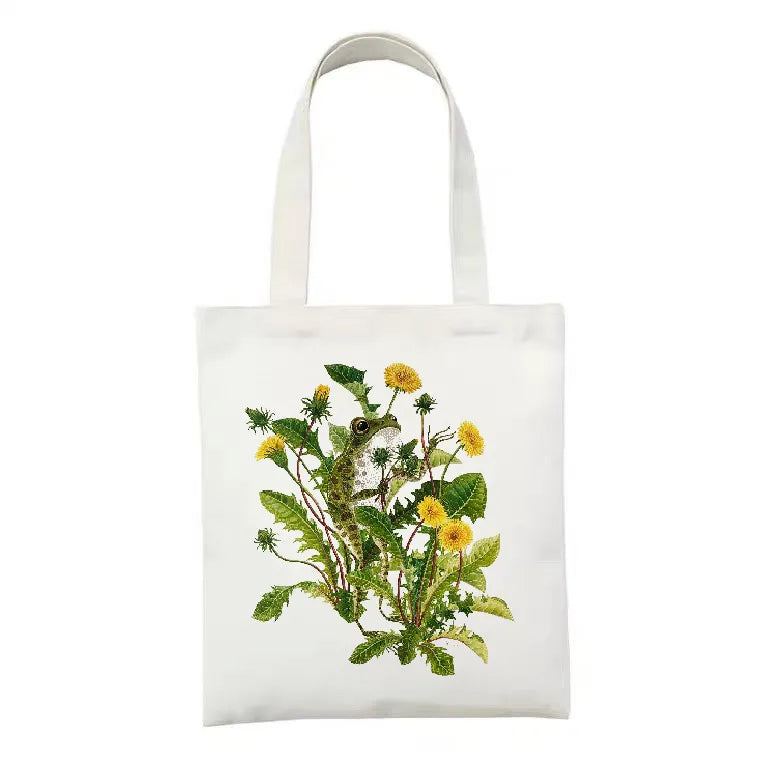 women's simple style artistic animal mushroom butterfly shopping bags