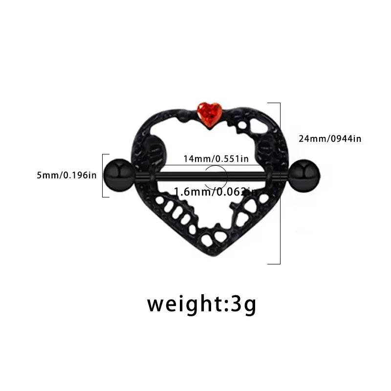1 Piece Nipple Rings & Studs Hip-Hop Sexy Punk Heart Shape Smiley Face 316 Stainless Steel  Arylic Alloy Epoxy Plating Inlay Acrylic Rhinestones White Gold Plated nipple ring Nipple Rings & Studs