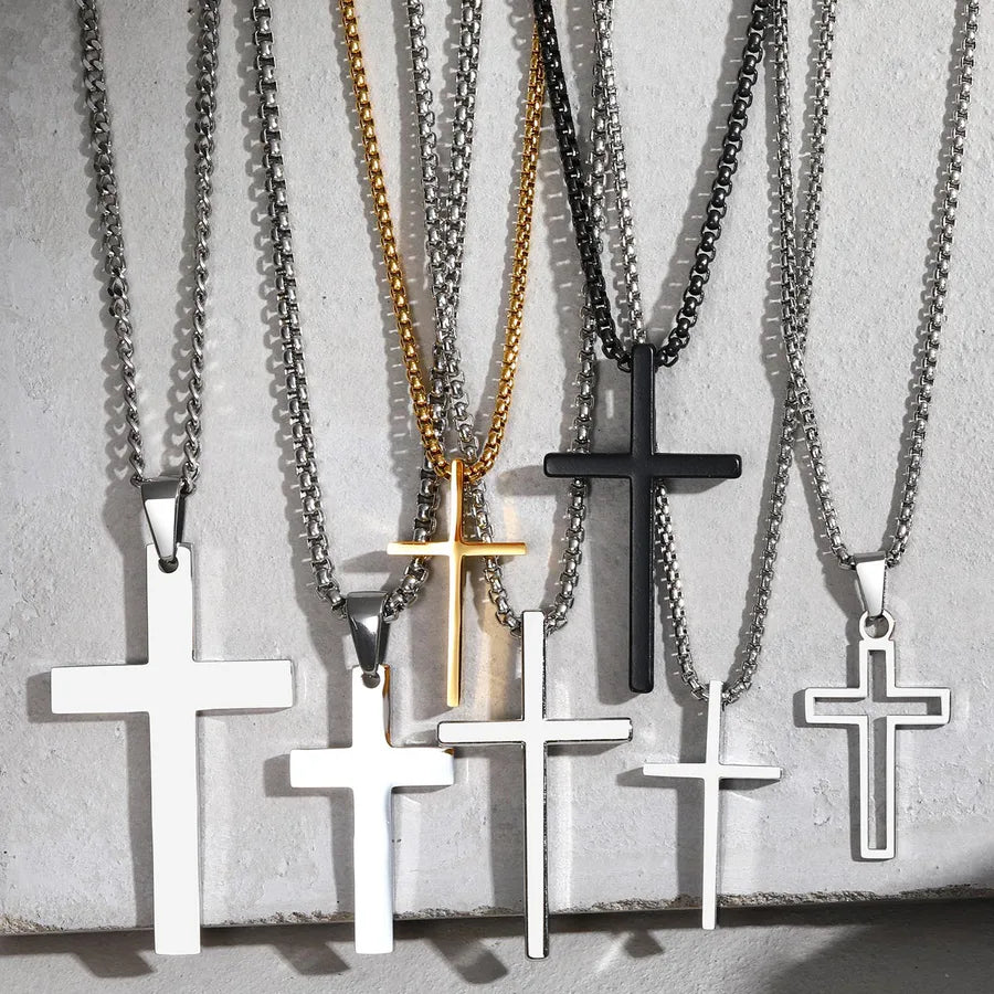 Wholesale Jewelry Religion Cross 304 Stainless Steel Pendant Necklace
