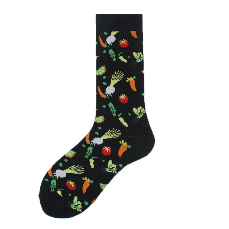 men's casual geometric cotton crew socks a pair