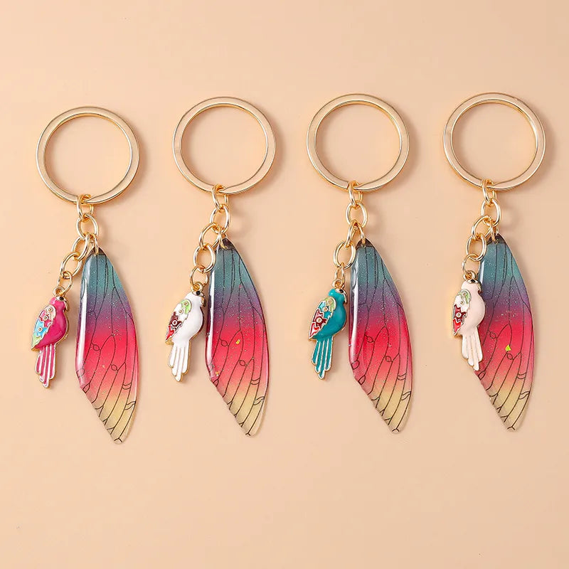 Casual Hip-Hop Commute Wings Parrot Alloy Keychain