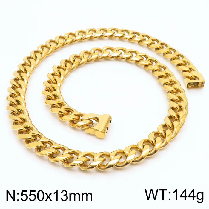 Stainless Steel 18K Gold Plated Hip-Hop Plating Solid Color Necklace