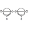 1 Pair Nipple Rings & Studs Simple Style Solid Color 304 Stainless Steel Inlay Zircon Nipple Rings & Studs
