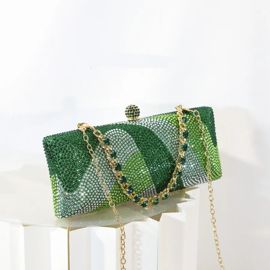 New Ladies Shining Luxury Full Diamond Bag Wedding Bridesmaid Bag Party Bag Rhinestone Shining Evening Bag Chain Bag
