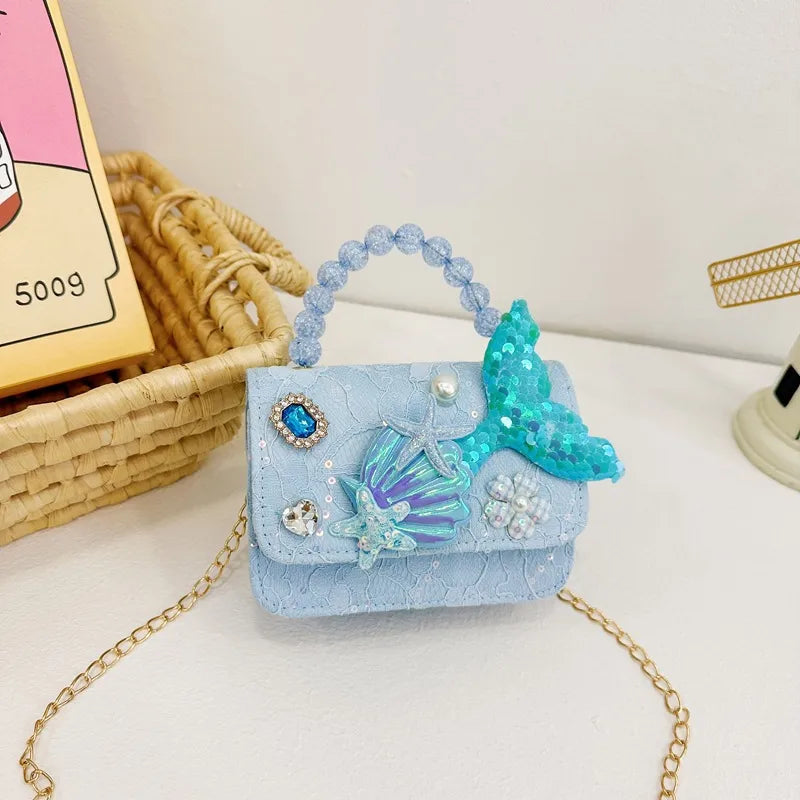 Children's Pearl Handbag  New Children's Bag Girls' Crossbody Bag Princess Accessories Bag  Style Shoulder Bag