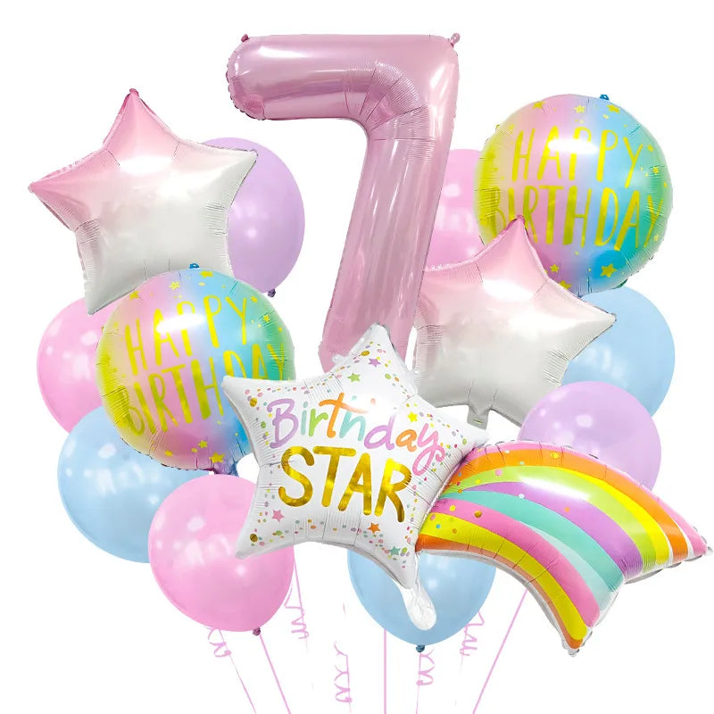 Birthday IG Style Letter Number Star Aluminum Film Home Birthday Balloons