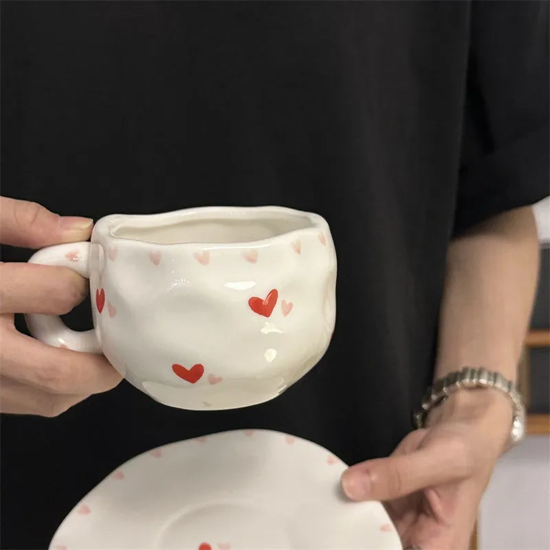 Cute Heart Shape Flower Bow Knot ceramics Water Bottles 1 Piece