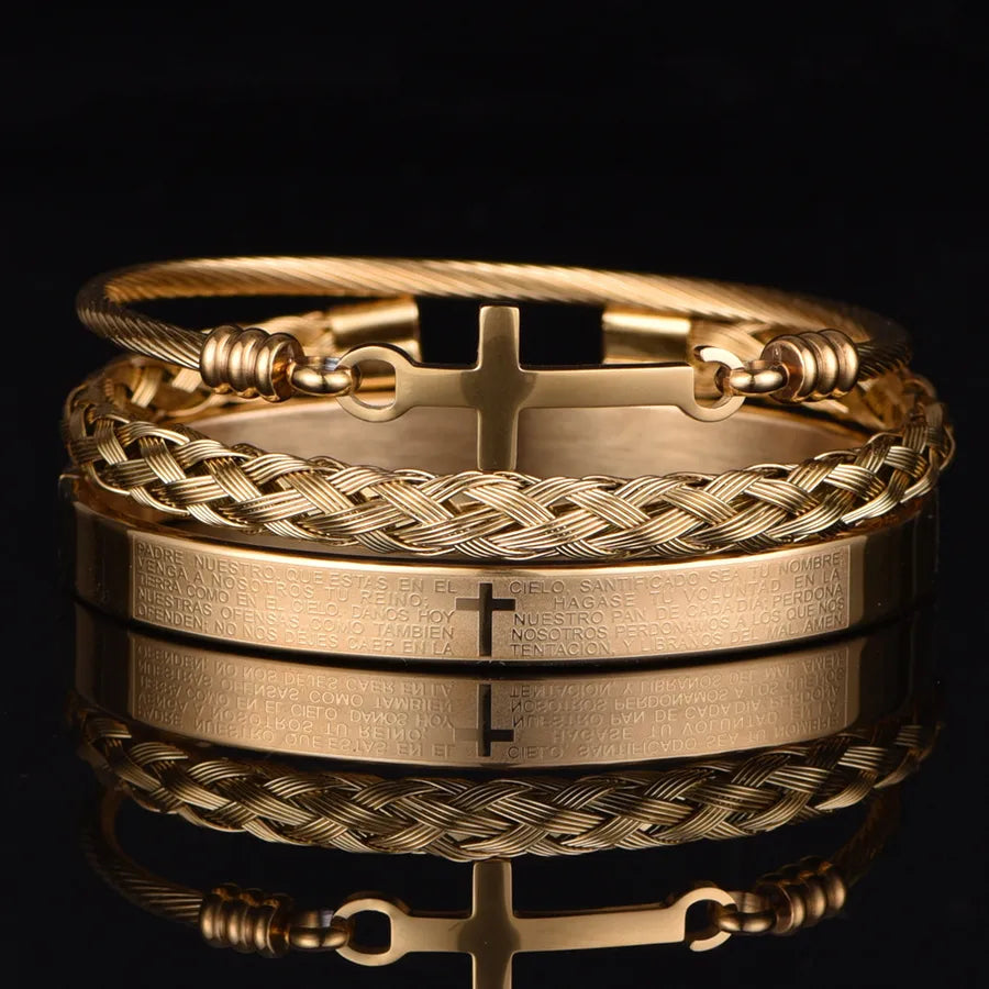 glam cross stainless steel plating bracelets