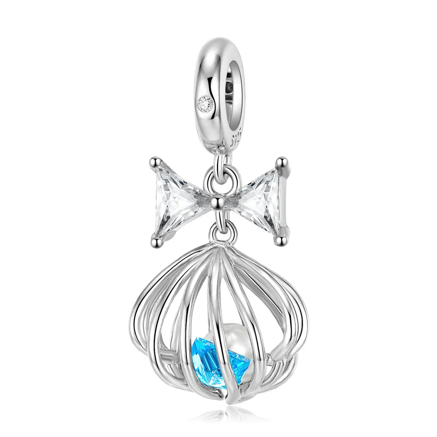 1 Piece 925 Sterling Silver Zircon Mermaid Shell Whale Jewelry Accessories
