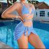 Women's Sexy Solid Color 3 Pieces Set Bikinis Swimwear
